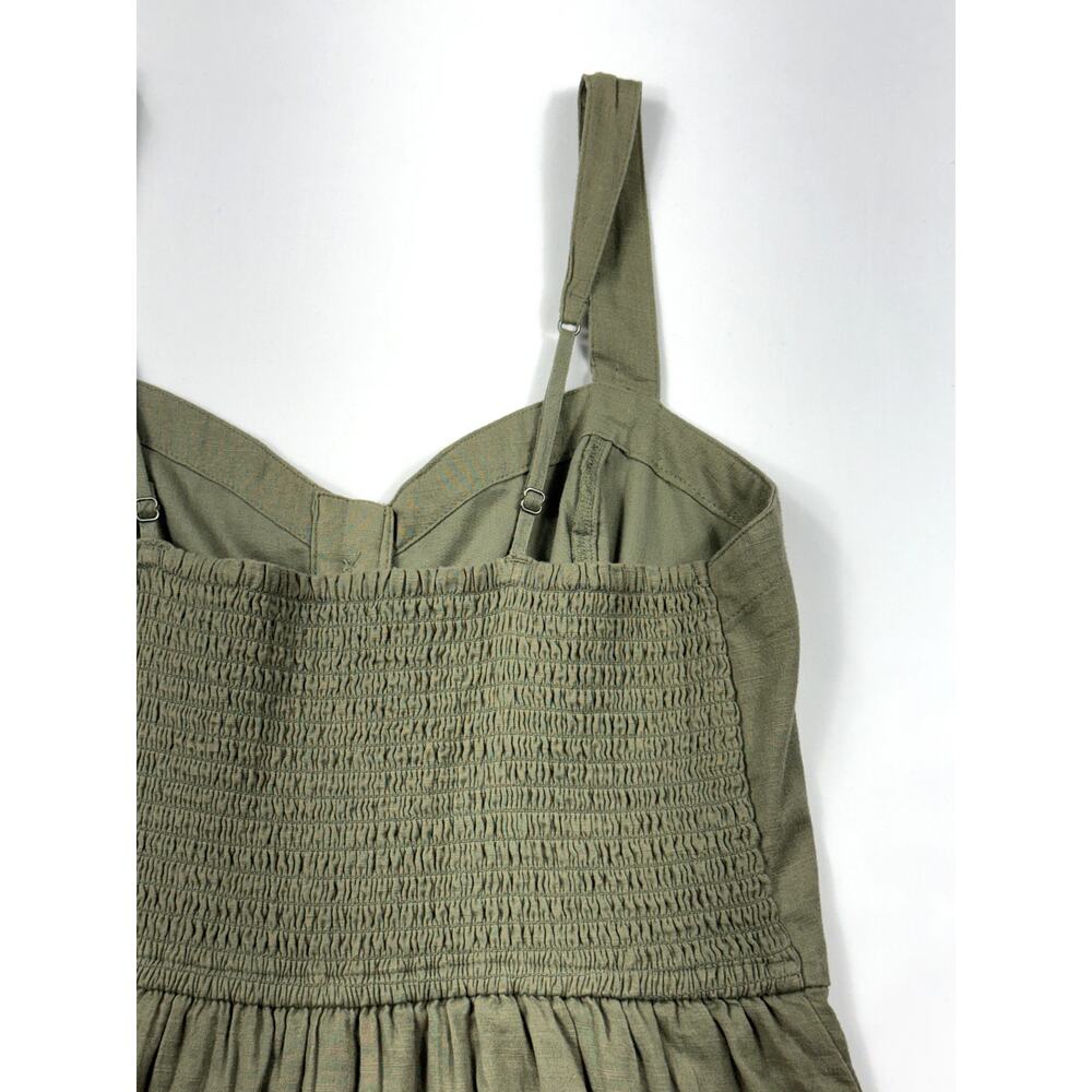 Abercrombie Fitch A&F Button Cami Dress Olive Green Small MP 100% Cotton. - Picture 6 of 13